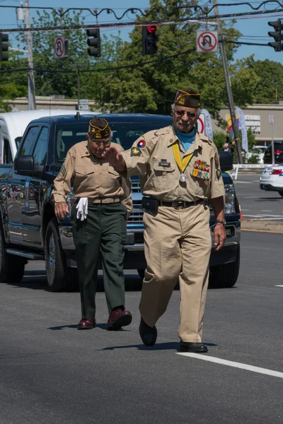 Long Island Circa 2019 Des Vétérans Des États Unis Défilent — Photo