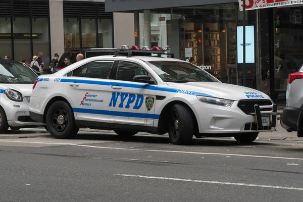 New York Circa 2019 Voiture Police Police New York Garée — Photo