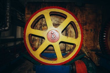 engine gears wheels, closeup view. High quality photo