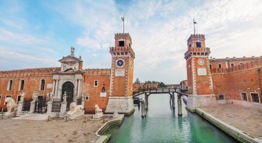 water channel and entrance gate to Venetian Arsenal  clipart