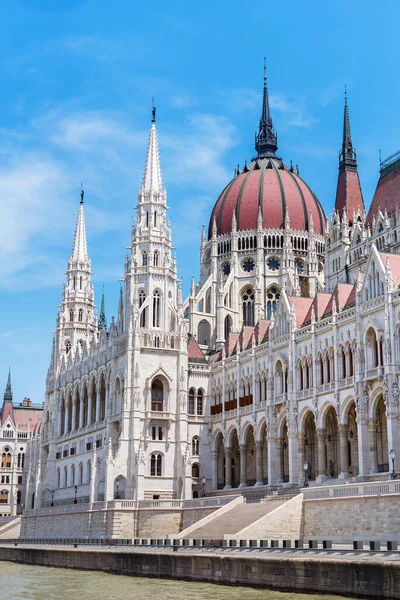 Fassade Des Parlamentsgebäudes Budapest Ungarn — Stockfoto