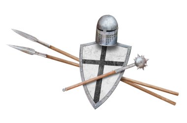 Beyaz arka planda izole edilmiş eski bir silah