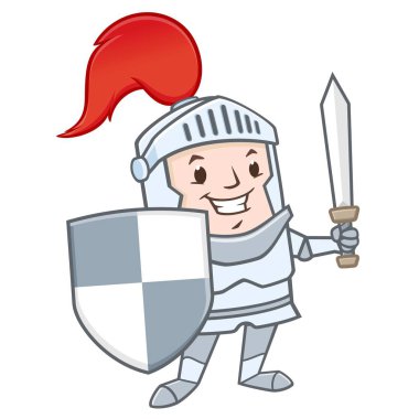 Komik karikatür knight tasarım öğesi için vektör çizim