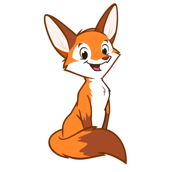 Mignon renard dessin animé — Image vectorielle