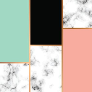 Altın geometrik çizgileri, siyah ve beyaz Ebru yüzey, modern lüks arka plan, vektör çizim vektör Mermer doku tasarımı