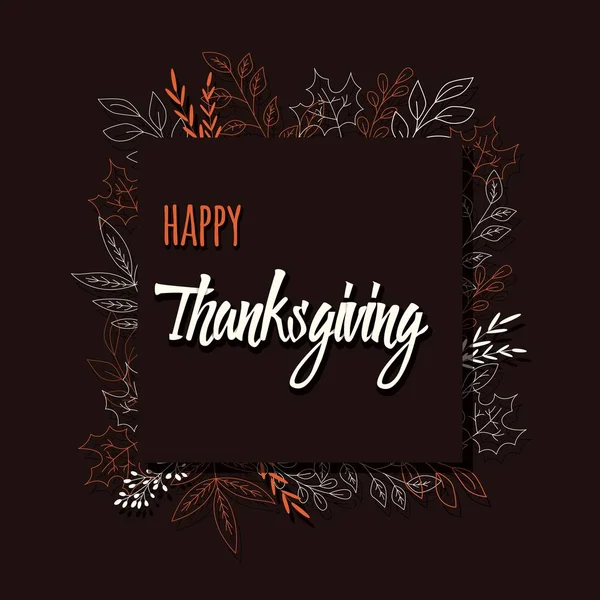 Happy Thanksgiving Day Card Floral Decorative Elements Colorful Design Vector — Stock Vector