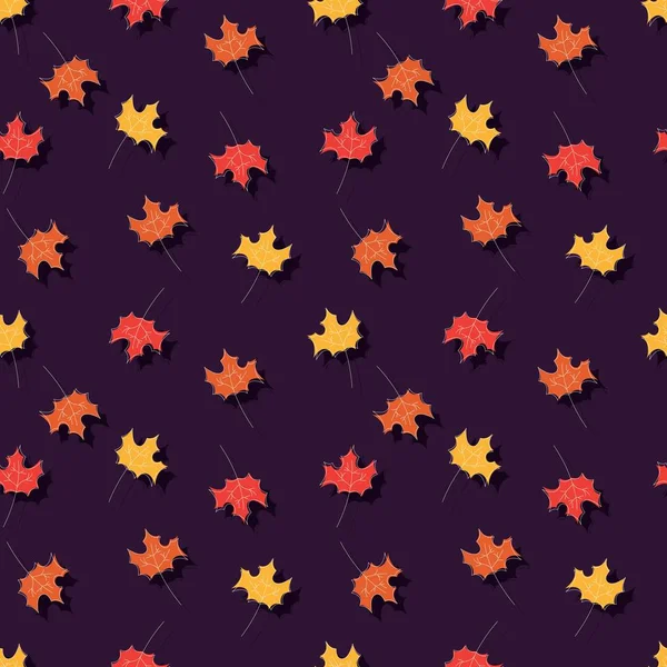 Autumn Seamless Pattern Floral Decorative Elements Colorful Design Vector Illustration — Stock Vector