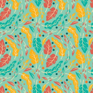 Dikişsiz desen tasarımı ile el çekilmiş çiçek ve çiçek öğeleri, vektör çizim