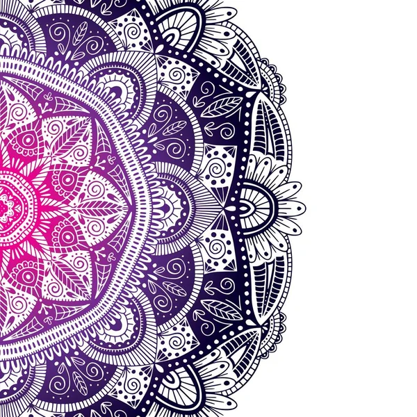 Colorido ornamental floral mandala étnica — Vector de stock