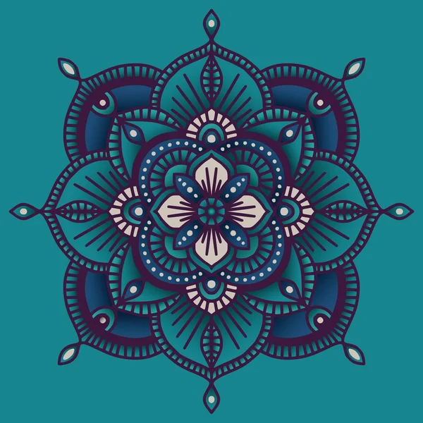 Mandala étnica floral ornamental colorido —  Vetores de Stock