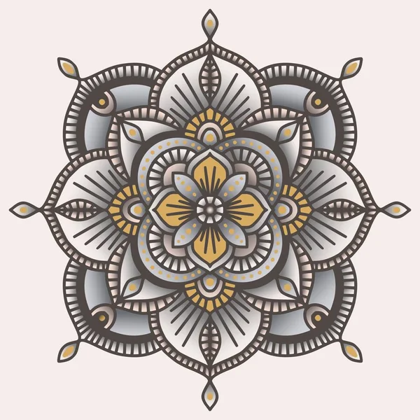 Mandala etnico floreale ornamentale colorato — Vettoriale Stock