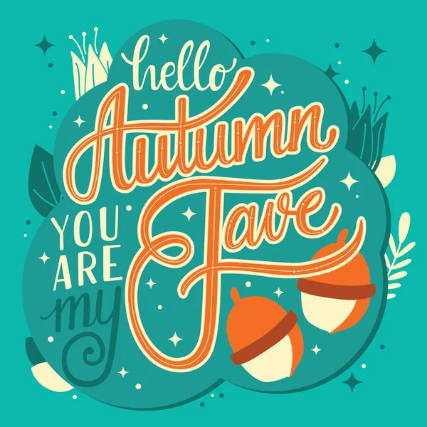 Herfst u bent mijn fave, hand belettering typografie moderne Poster Design — Stockvector