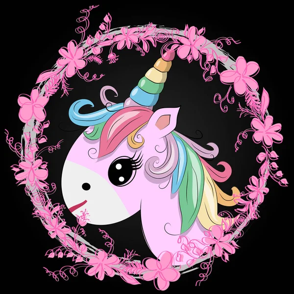 Schattige Magische Unicorn Sprookjes Elementen Collectie Geïsoleerde Vectorillustratie — Stockvector