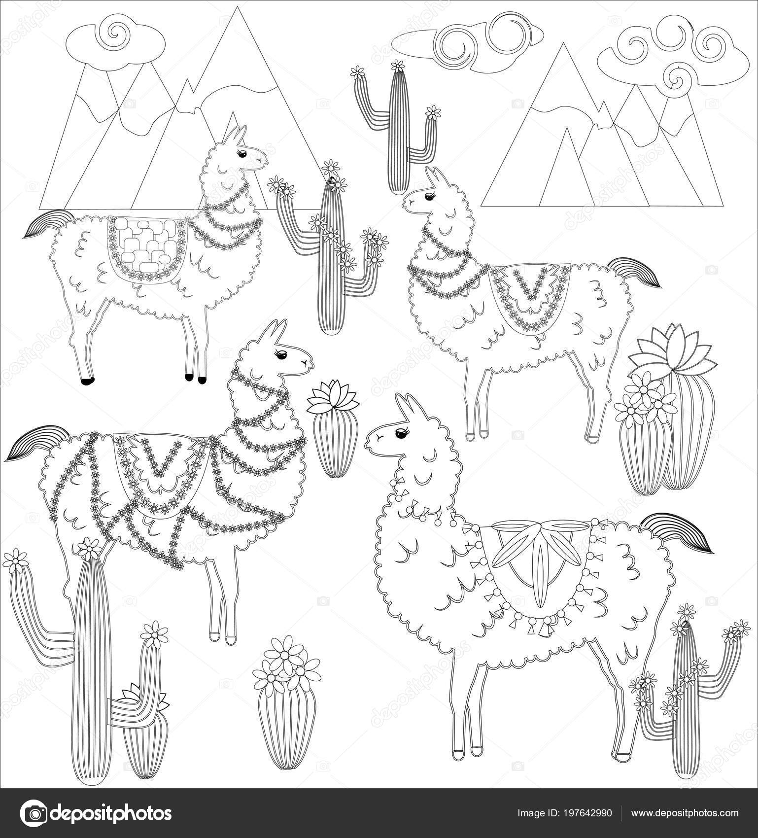 Coloriage Lama Dessin Animé Lama Coloriages Pour Enfants