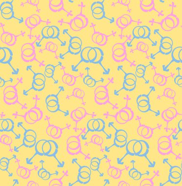 Toplumsal cinsiyet ve cinsel yönelim Icon set. Sorunsuz vektör desen. LGBT renkler. Soyut geometrik çizgili desen.