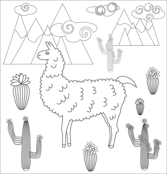 No Prob Llama coloring page with funny alpaca Stock Vector Image by