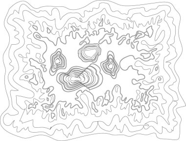 vektör siyah beyaz harita desen dağlar, enlem ve boylam satır, topografik harita sanat isim ile resim soyut topografik kontur satır ile