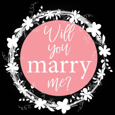 Sevgililer pembe arka plan yazıt ile benimle evlenir