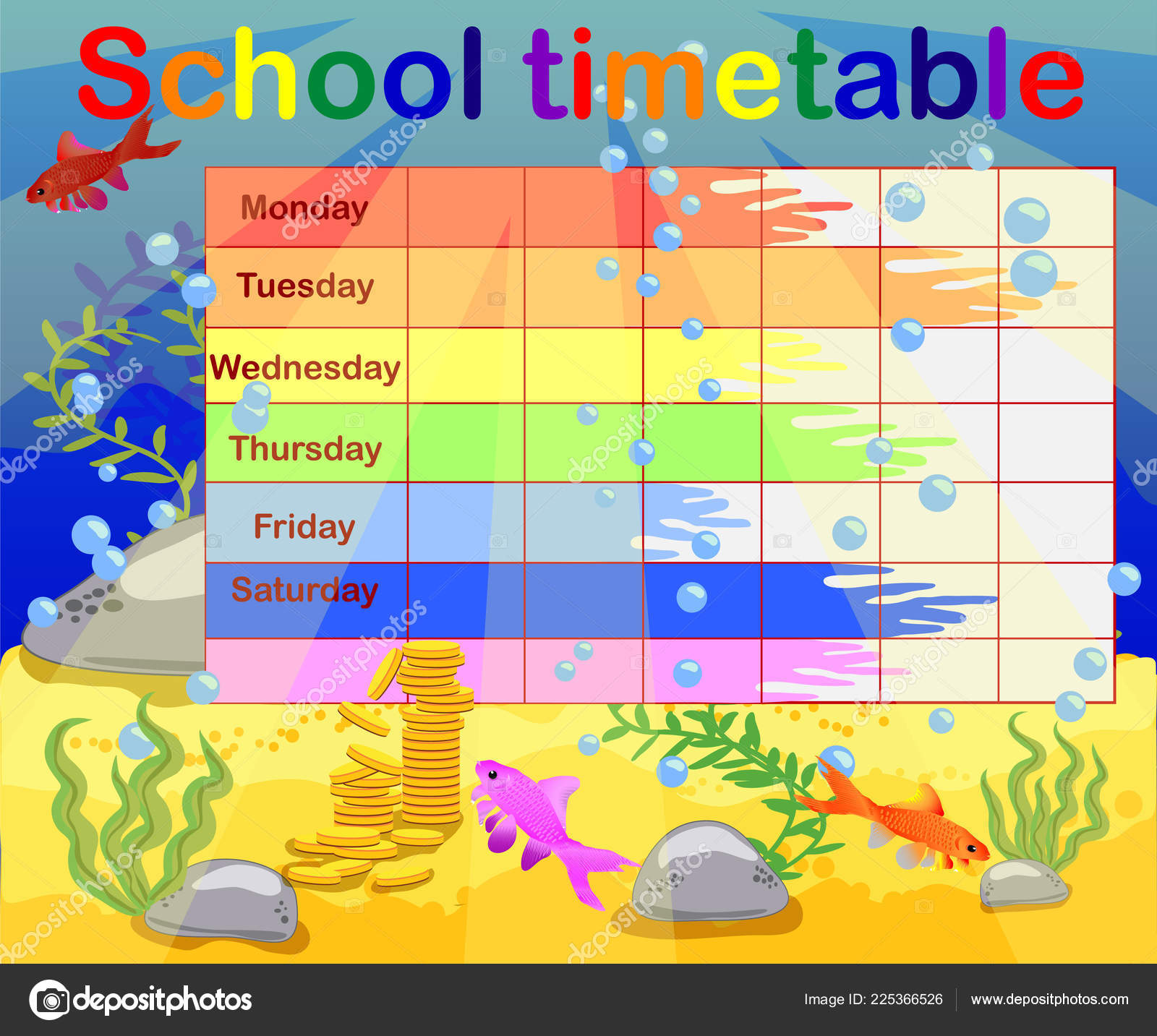 Design School Timetable Kids Bright Underwater Background Planning School Week Vector Image By C Michiru13 Vector Stock Design School Timetable Kids Bright Underwater Background Planning School Week Vector Image By C Michiru13 Vector Stock