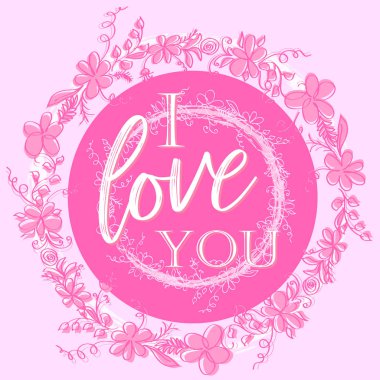 Sevgililer pembe arka plan yıldızlı ışıklar ve yazıt ile ı Love You