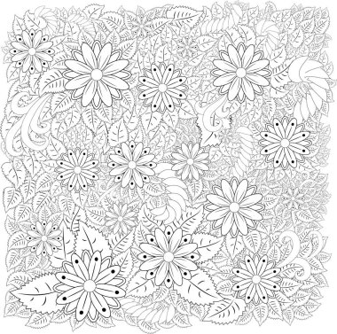 Soyut el çekilmiş zentangle stil çerçevesi. Doodle sanat Dekoratif kenarlık.