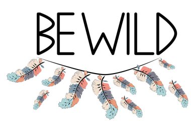 Vahşi olmak. Amerikan, Hint kabile tarzı ifade motive, eşarplı yazıt