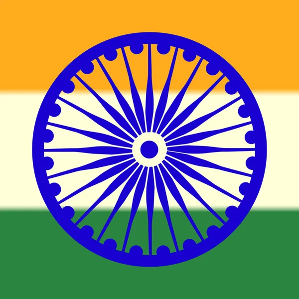 光沢のある背景インド独立記念日のお祝いのために創造的な国旗カラー デザイン — ストックベクタ
