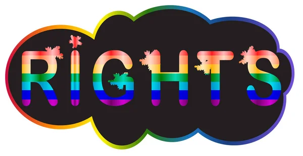 Rights Inscription Rainbow Letters Lgbt Concept — Stock Vector