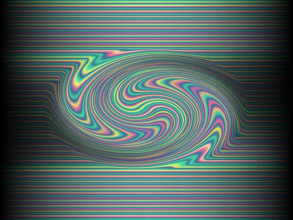 Fond Noir Avec Des Lignes Torsadées Irisées Colorées Effekt Néon — Image vectorielle