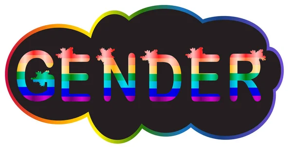 Genre Inscription Lettres Arc Ciel Concept Lgbt — Image vectorielle