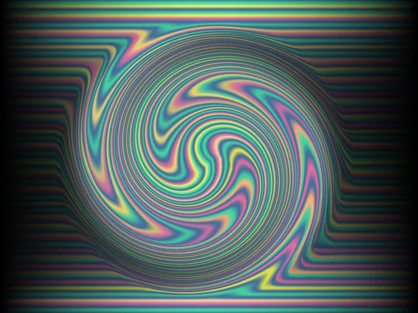 Fond Noir Avec Des Lignes Torsadées Irisées Colorées Effekt Néon — Image vectorielle
