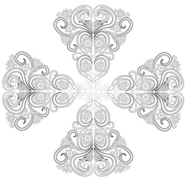 Kına dövme doodle öğeleri beyaz arka plan üzerinde. Mehdi çiçek kümesi vektör. Hint tarzı soyut çiçek öğeleri. Etnik süsleme, boyama kitabı.