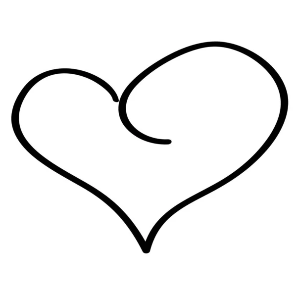 Elle Çizilmiş Kalp Sevgililer Günü Için Tasarım Öğeleri — Stok Vektör