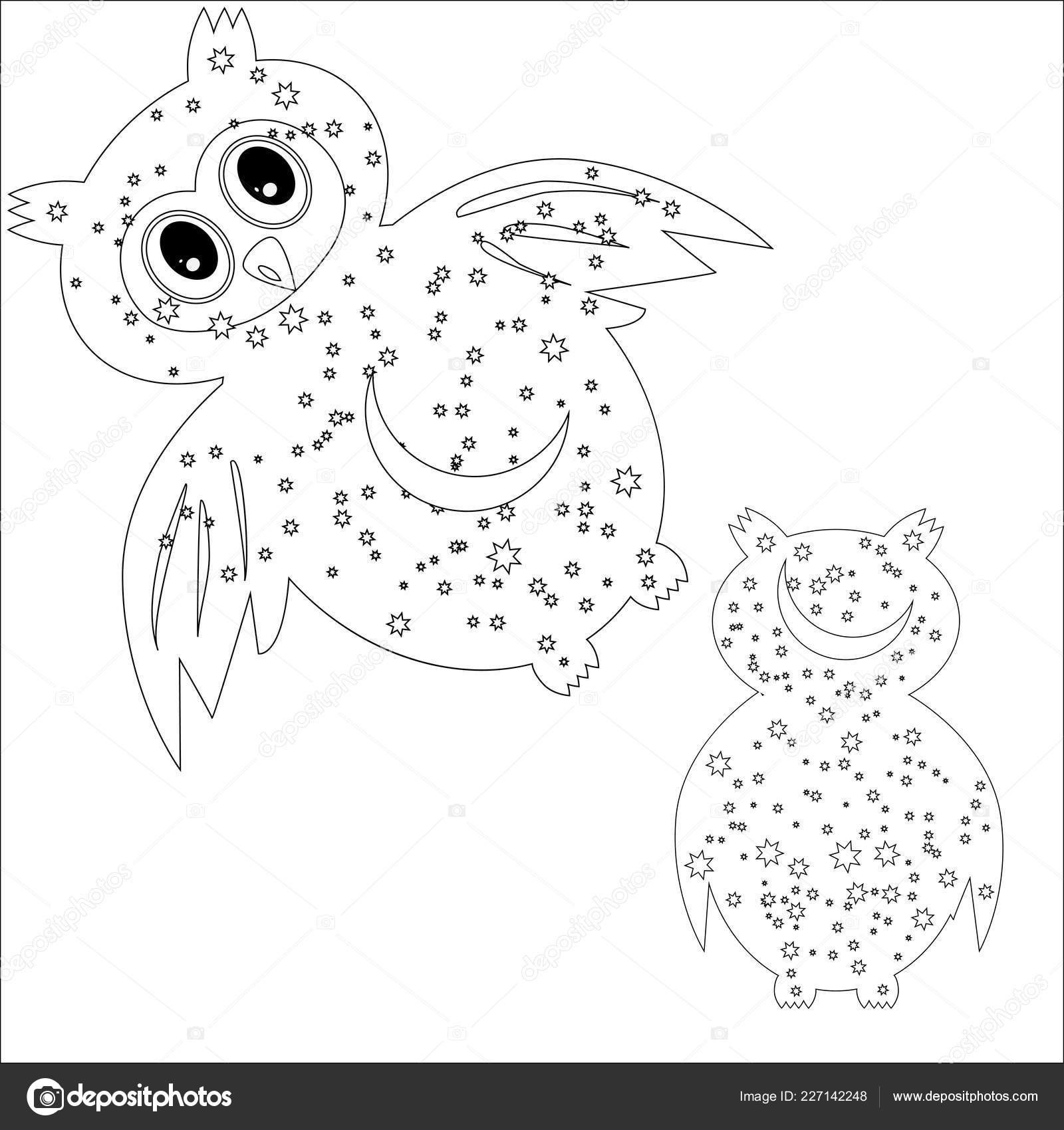 Download Coloring Page Symbol Moon Sun Owl Coloring Book Adult Antistress Vector Image By C Michiru13 Vector Stock 227142248
