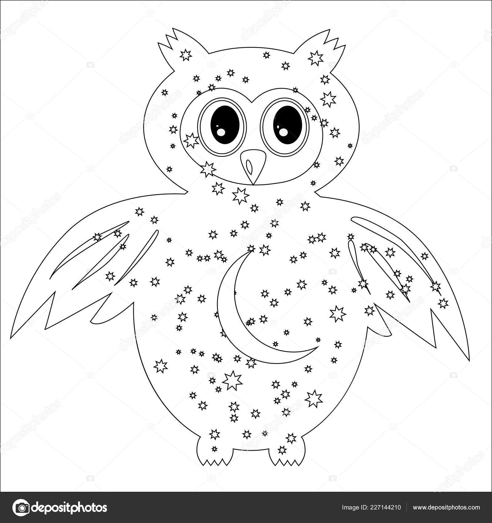 Download Coloring Page Symbol Moon Sun Owl Coloring Book Adult Antistress Vector Image By C Michiru13 Vector Stock 227144210