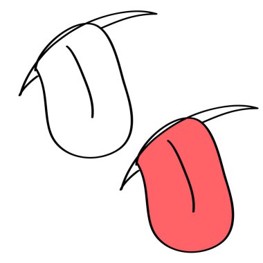 Çizgi film dil beyaz bir arka plan üzerinde doodle