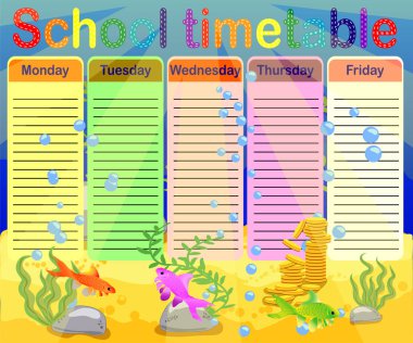 Deniz Temalar, Masa, sualtı dünya ile okul Uçus tarifesi