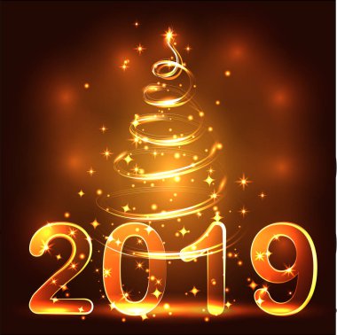 Noel ağacı. Neon ışıkları girdap. Dekorasyon parlak çizgi Noel kartı için banner.