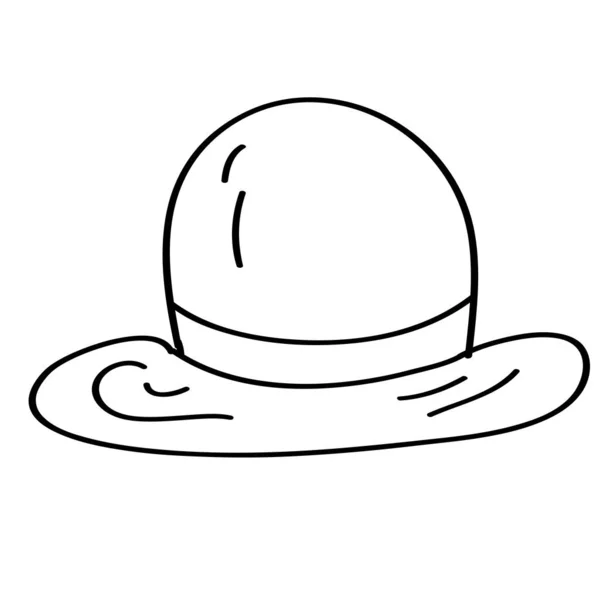 Doodle Chapéu Desenho Animado Fundo Branco —  Vetores de Stock