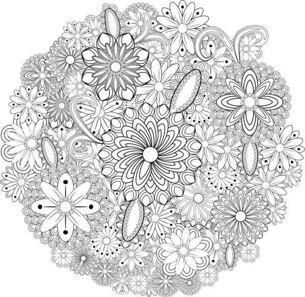 Cadre Abstrait Dessiné Main Style Zentangle Doodle Art Bordure Décorative — Image vectorielle