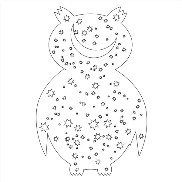 Sayfa Simgesi Güneş Baykuş Boyama Boyama Kitabı Yetişkin Antistress Albüm — Stok Vektör