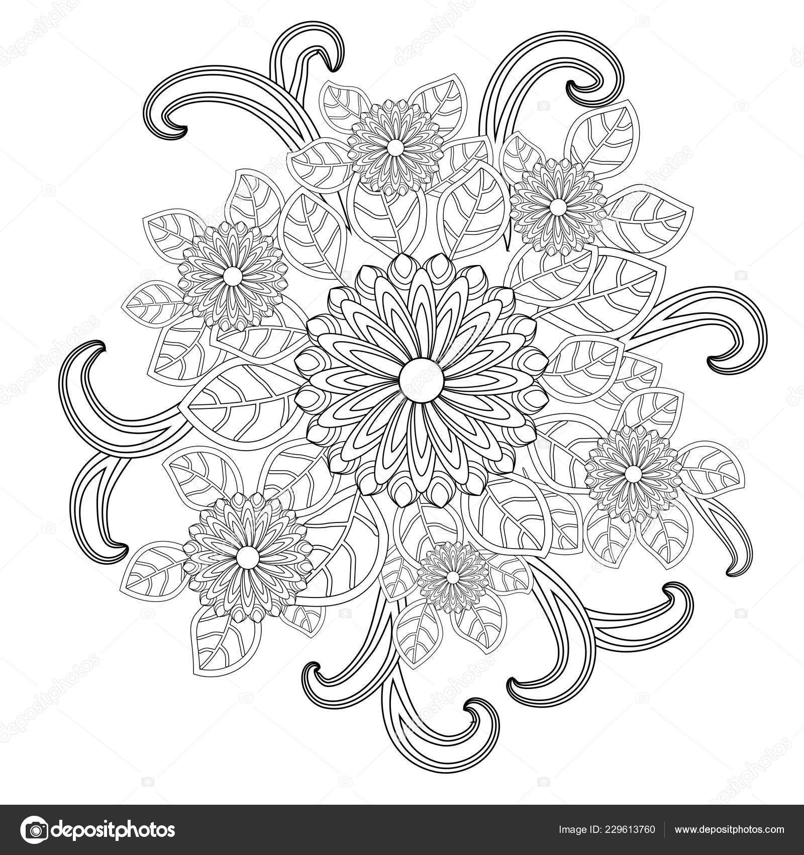 Doodle Art Flowers Zentangle Floral Pattern Stock Vector C Michiru13 229613760