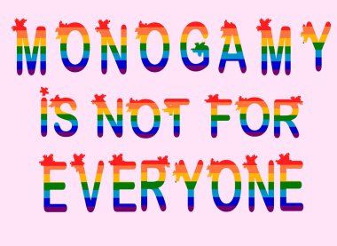 Monogamy is not for everyone. Promiscuity, free love, promiscuous sexual behavior, polygamy, open relationship.. Vector illustration clipart