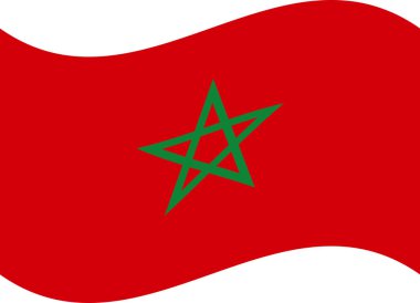 Fas basit bayrağı. Fas bayrak. Vektör çizim