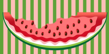 Tohum ve cilt doku ile karpuz dilimi arka plan. Vektör çizim