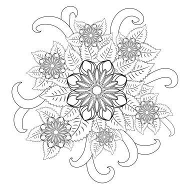 Doodle sanat çiçek. Zentangle çiçek desenli. 