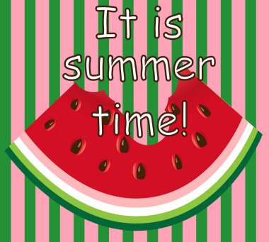 Tohum ve cilt doku ile karpuz dilimi arka plan. Vektör çizim