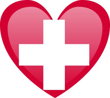 İsviçre bayrağı işaretleri banner ortasına beyaz... Vektör çizim