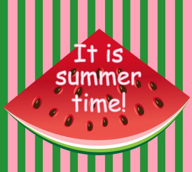 Tohum ve cilt doku ile karpuz dilimi arka plan. Vektör çizim