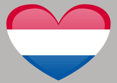 Hollanda bayrağı sallayarak. kırmızı, beyaz ve mavi renkleri ile simge gösteren resim.